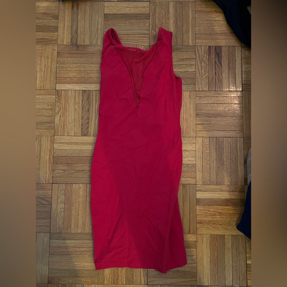 American Apparel Red mini body on dress - Mesh detailing